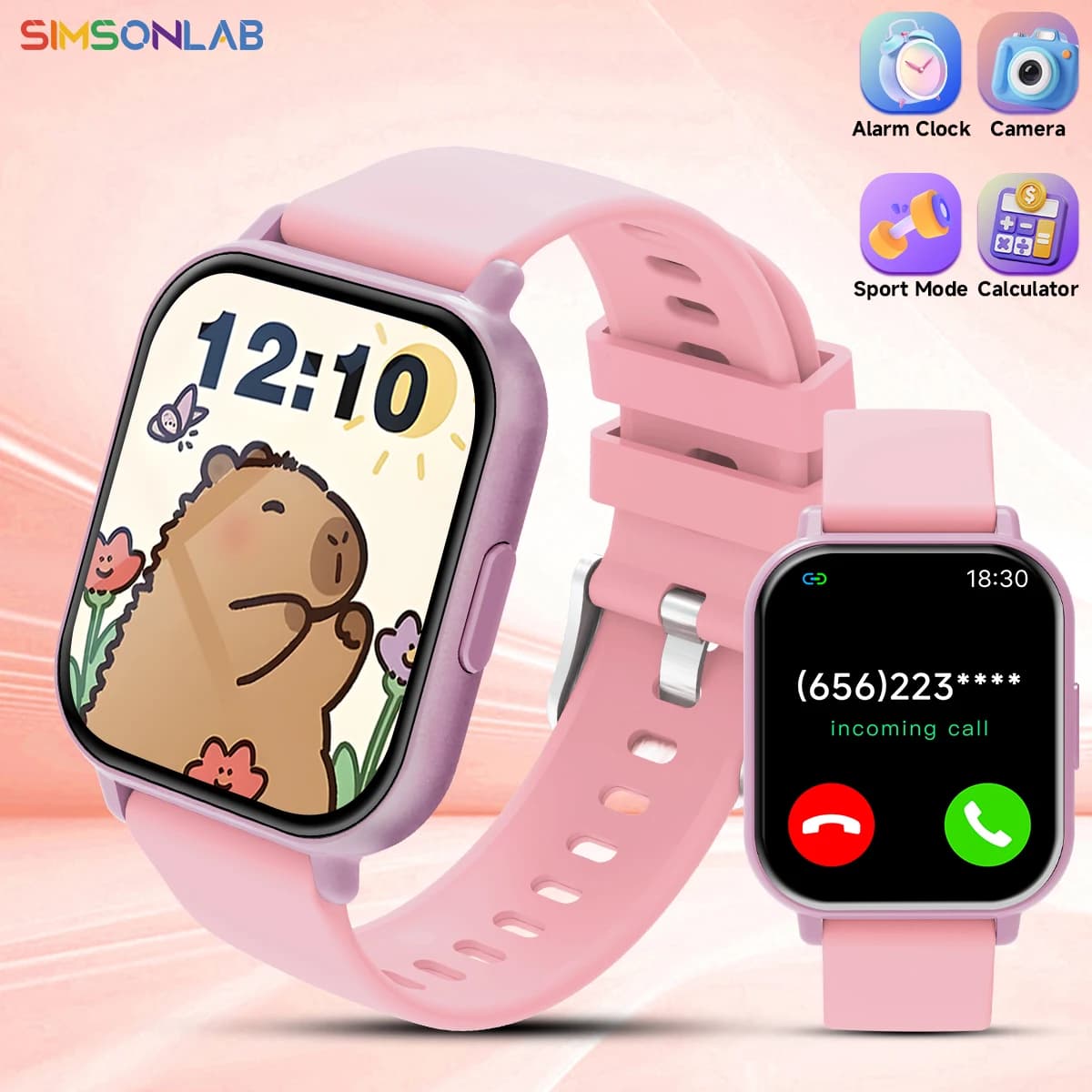 Nuovo orologio intelligente per bambini Monitor sanitario per ragazzo ragazza Smartwatch Controllo musicale Chiamata wireless Promemoria messaggio Modalità sportive Regali