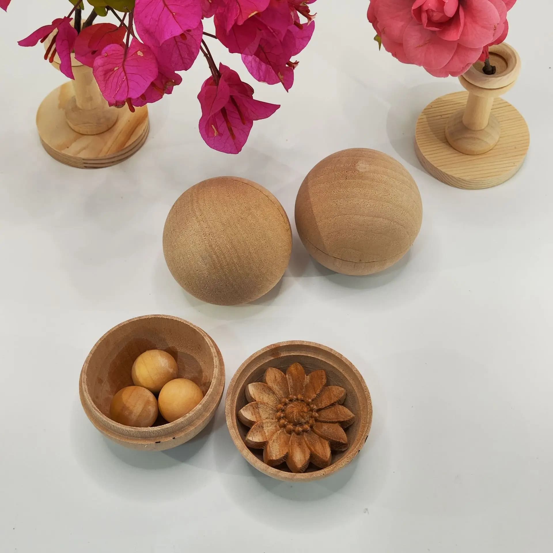 Diffusore a Sfera in Legno Massello - Diffusore di Fragranze per Oli Essenziali Senza Bastoncini per Soggiorno e Bagno