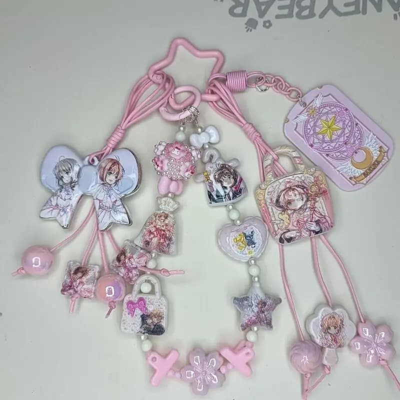 New Model Card Captor Sakura Girlish Heart Creativity Star Buckle Phone Chain Keychain Backpack Hanging Ornaments Bestie Gift