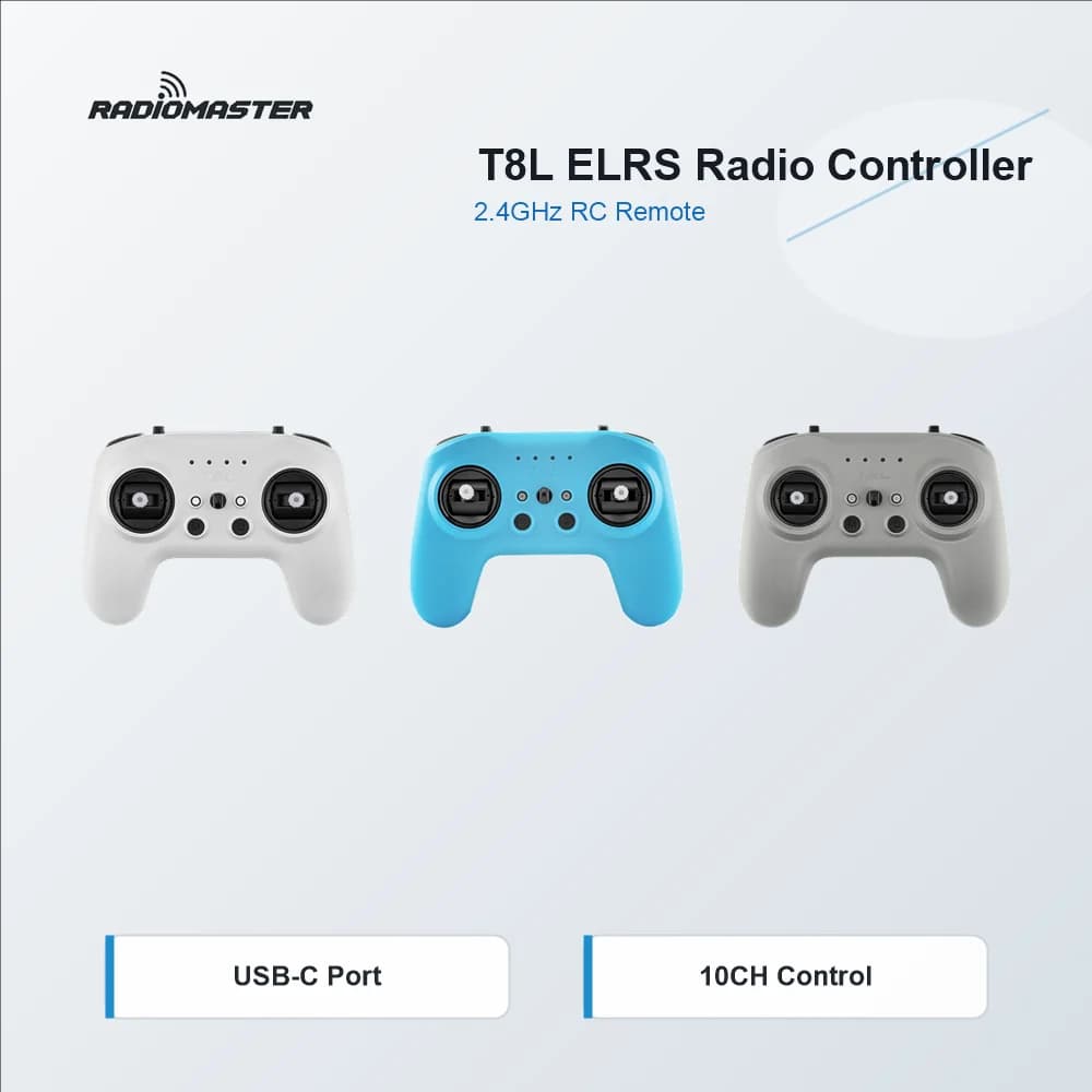 RadioMaster T8L ELRS 2.4GHz Radio Controller ExpressLRS X5 Hall Gimbal 100mW USB-C 10CH Remote For Indoor FPV Drone RC Flight
