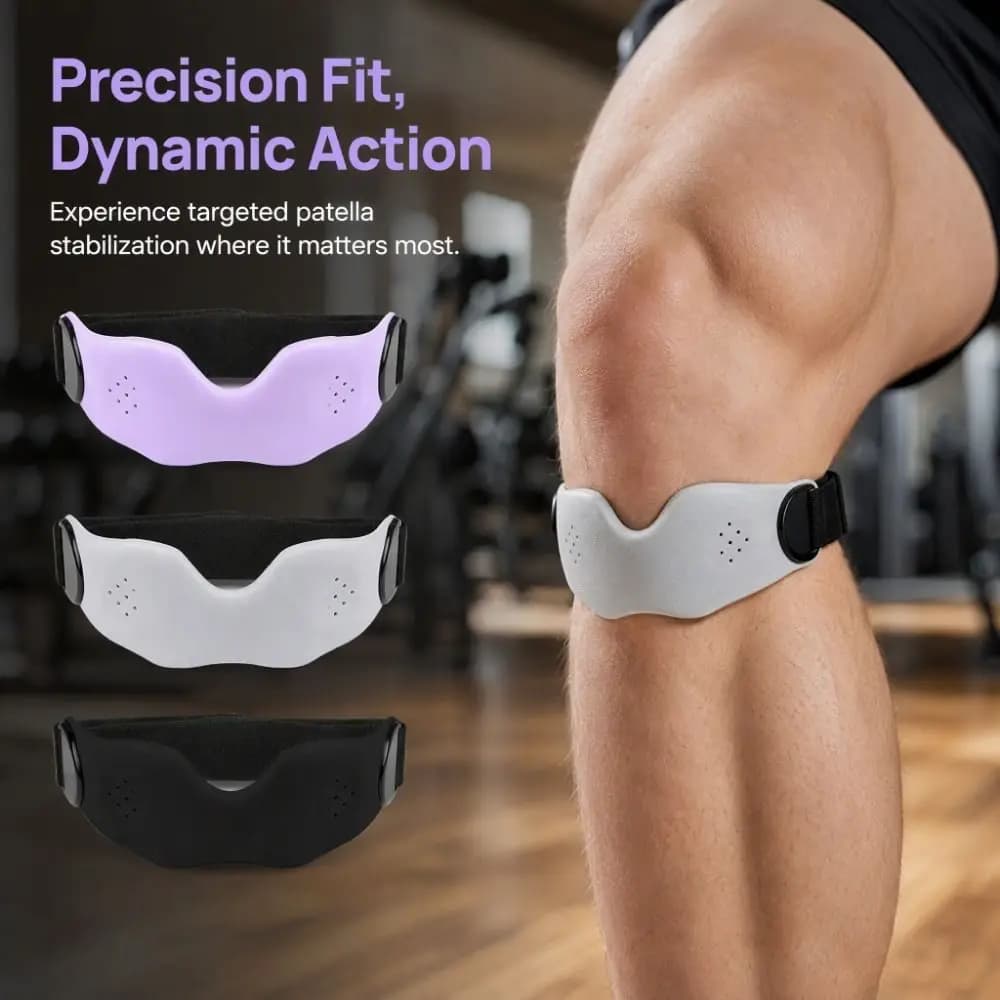 Adjustable Patella Belt Knee Strap Non-Slip Silicone Patella Band Elastic Band Breathable Strap Sports Knee Pad Running