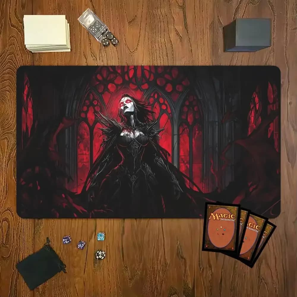 Tappetino per mouse Dark Queen Tappetino per giochi Magic Party Gomma resistente per giochi MTG e TCG Tappetino per mouse 350X600 Tappetini per scrivania per uffici Design amichevole