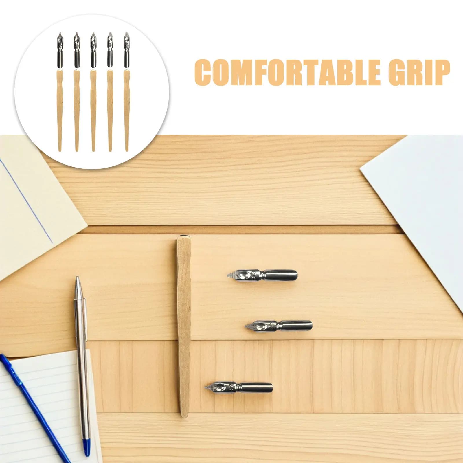5 Pcs Gothic Dip Pen Calligraphy Pens Holder for Sketching Nibs Artist Holders Caligraphy Writing Beginners Signing