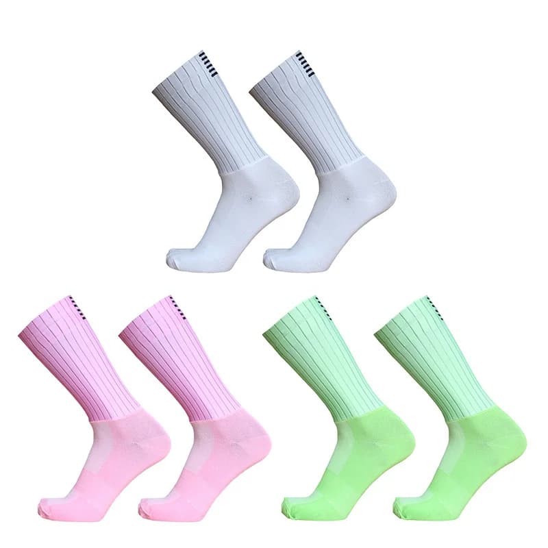 Calzini Pro Anti Team Aero Cycling Slip Calzini da bici da strada sportivi da corsa in silicone senza cuciture
