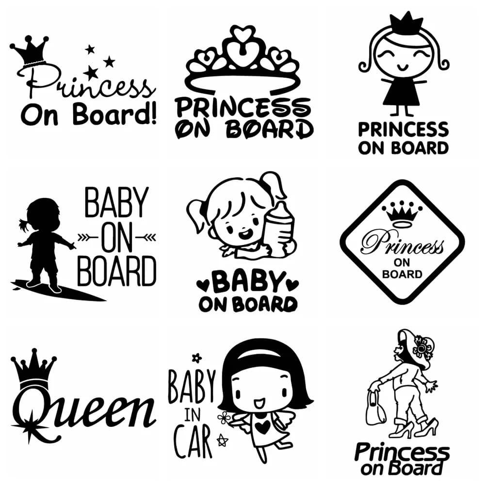 Stickers for Auto Creativi 'Bimbo a Bordo' in Vinile, Decorations for Auto and Moto, Paraurti, Carrozzeria, Window Rear, Waterproof, 15cm