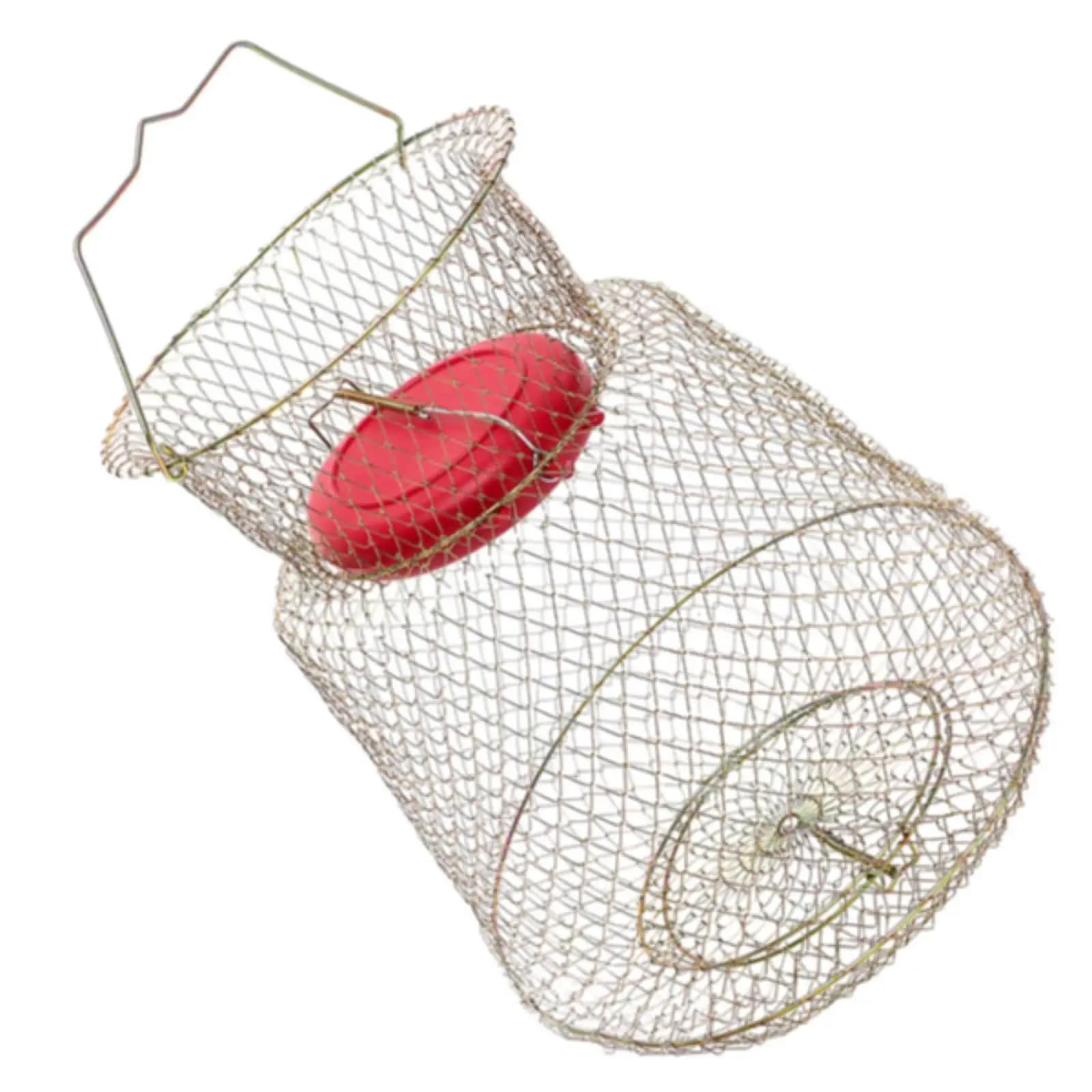 Portable Floating Fish Basket Large Capacity Galvanized Fish Trap Net for Professional Fishing Gear and Equipment