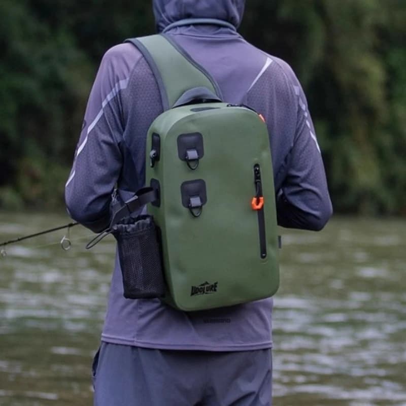 Waterproof Lure Backpack Multifunctional Fishing Bag Large Capacity Crossbody Shoulder Bag Outdoor Wading Fishing Gear Bag