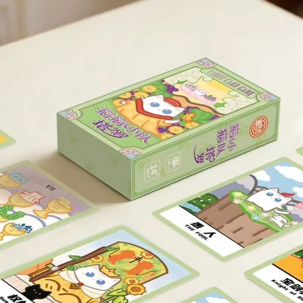 Carte dei Tarocchi con simpatici gattini in formato premium da 300 g, 10,3*6 cm – Mazzo da 78 carte con adorabili illustrazioni di gattini
