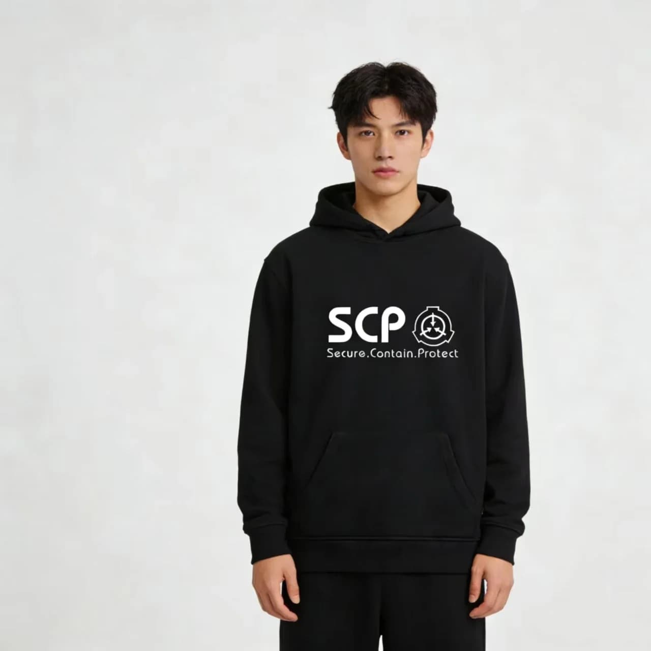 Nuova Felpa con Cappuccio Autunno/Inverno 2025, Felpa SCP Foundation, Moda Casual Unisex, Felpa Nera Calda