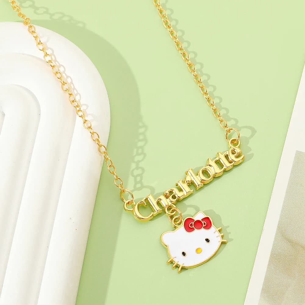 Collana con Ciondolo Hello Kitty, Gioiello Anime Carino, Accessorio Regalo Creativo per Amici, Idea Regalo di Compleanno
