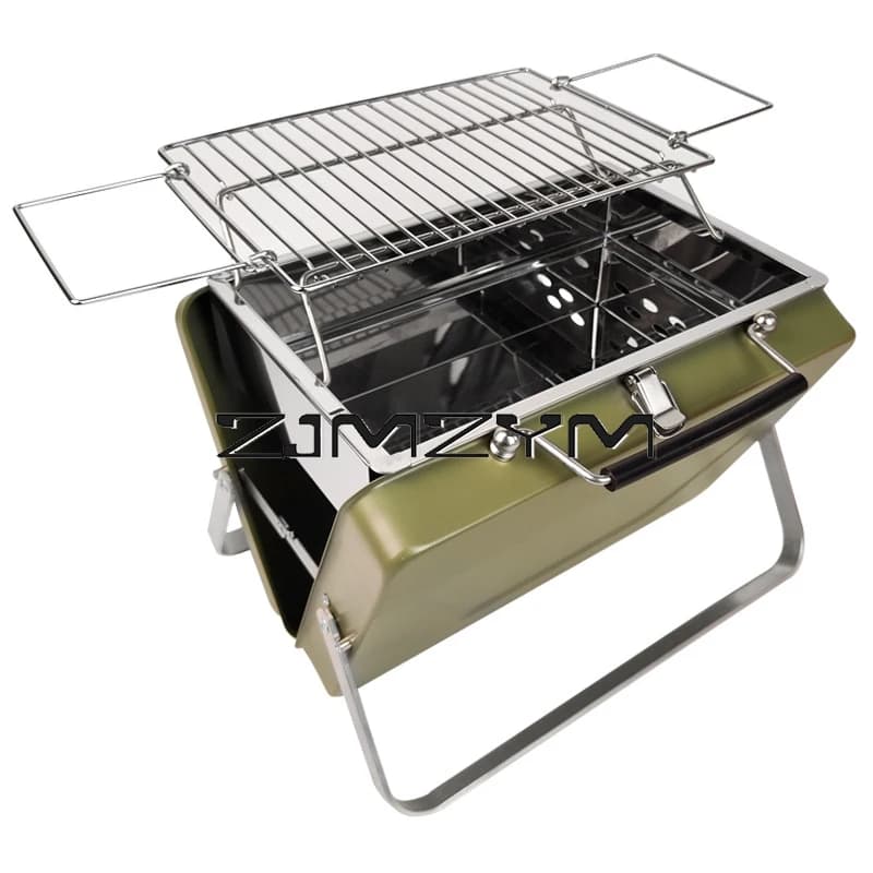 Griglia per barbecue pieghevole Mesh regolabili in altezza Griglia per barbecue Griglia per barbecue da campeggio domestica Piastra per stufa da picnic Griglia a carbone portatile leggera