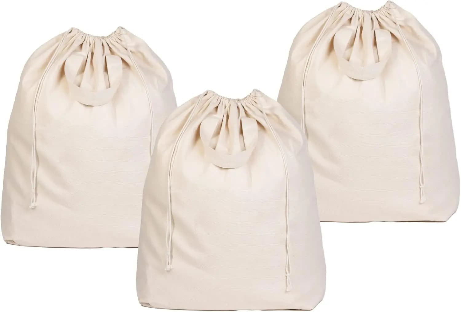 Heavy Duty Bags: sturdy canvas lining for round and square baskets with drawstring (package 3)