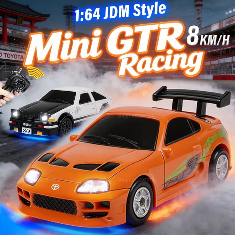 Mini Auto RC da Corsa e Drift 86 in Scala 1/64 360 ° Mini Auto Telecomandata con Rotazione e Drift ad Alta Velocità, Giocattolo per Bambini, Ottimo Regalo di Compleanno