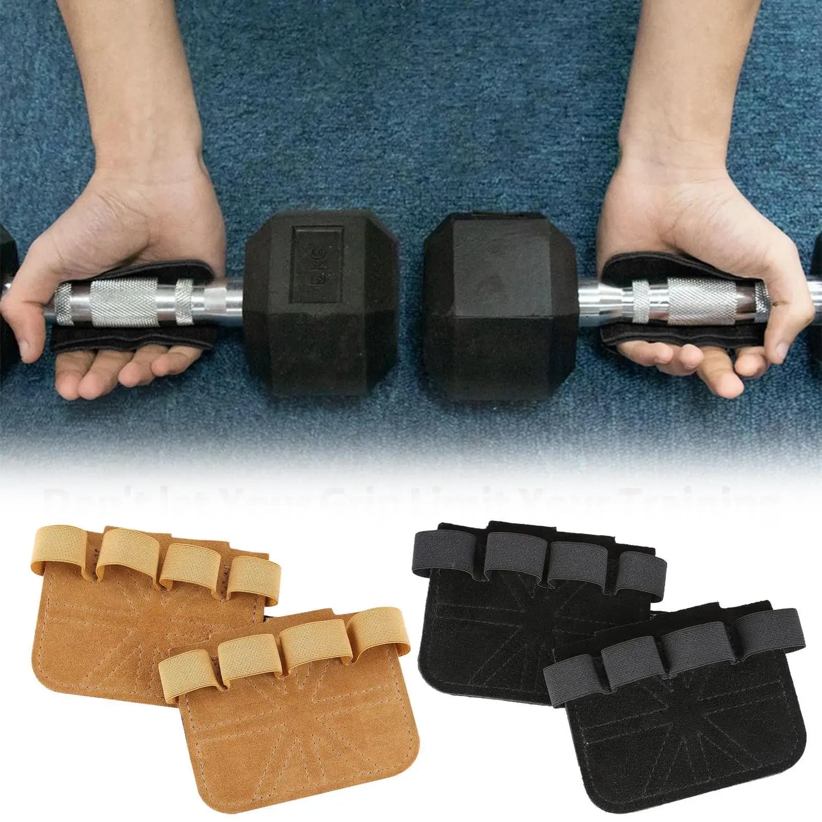 1 pair of gym workout gloves: anti-slip leather handles for weight lifting, brackets, tractions, handlebars and kettlebell