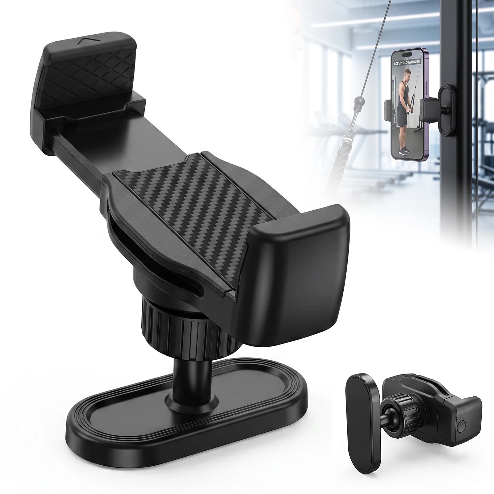 Portable Magnetic Phone Holder 360° Rotatable Magnetic Flexible Phone Holder Stand for 4.7 to 6.5Inch Smartphone Boat Fridge Gym