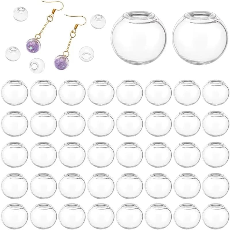 200 pz Mini Globi di Vetro 12mm Bottiglie di Sfera di Vetro Sfere di Orbi Desiderio Sfera di Vetro Pendenti e Ciondoli Sfere di Vetro UV Pianeta Sfera di Cristallo Artigianale