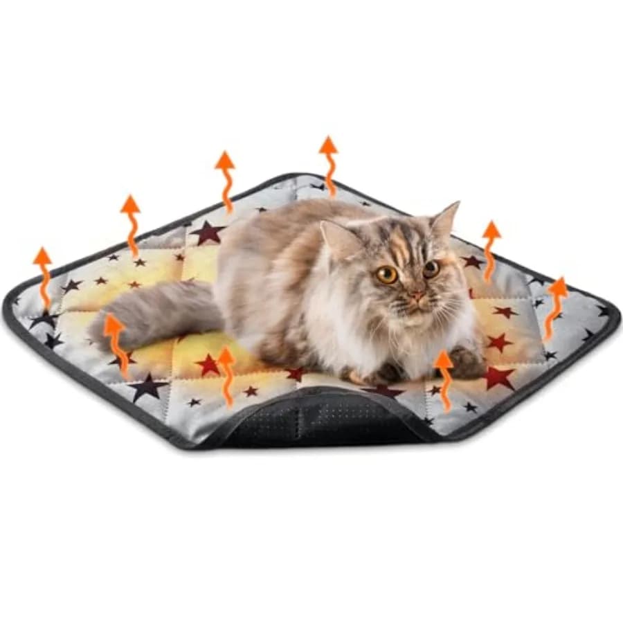 Lettino per gatti autoriscaldante Tappetino per cani autoriscaldante con motivo a stella per un massimo comfort termico Riflette il calore corporeo per mantenere l'animale domestico caldo W