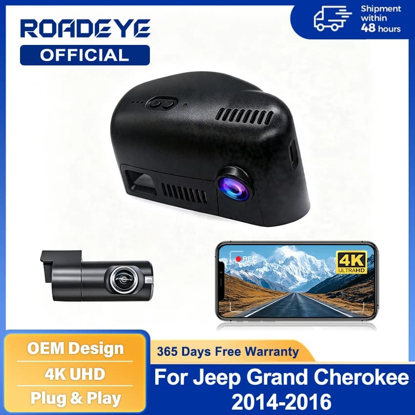 For Jeep Grand Cherokee 2014-2016 4K Dash Cam Front Rear Car Camera DVR Wifi Plug & Play Video Recorder Loop Recording