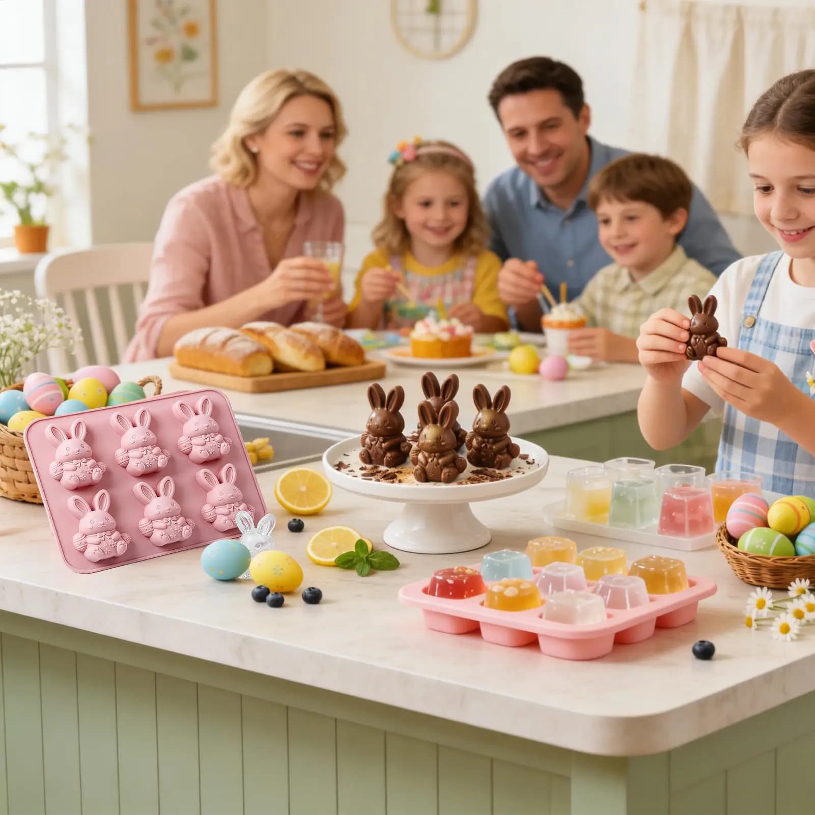Stampi per Cioccolato Pasquale Antiaderenti Facili da Sformare per Resina Epossidica, Ghiaccio, Sapone, Decorazioni per Torte, Cupcake, Fudge, Caramelle, Gelatine
