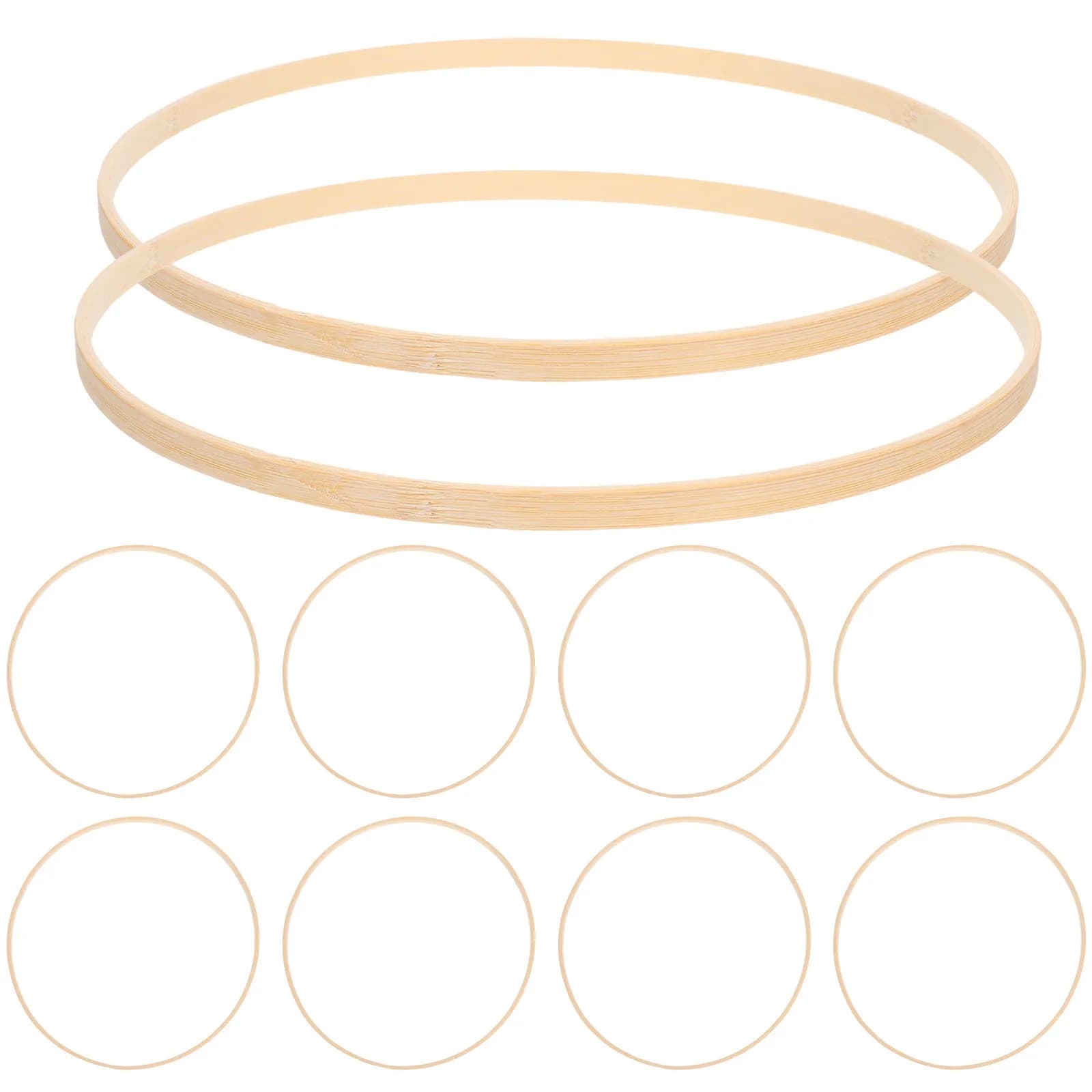 10 Pcs Flower Decorations Decorative Hoops for Parties Bamboo Craft Dreamcatcher Rings Crafts Beige Artificial