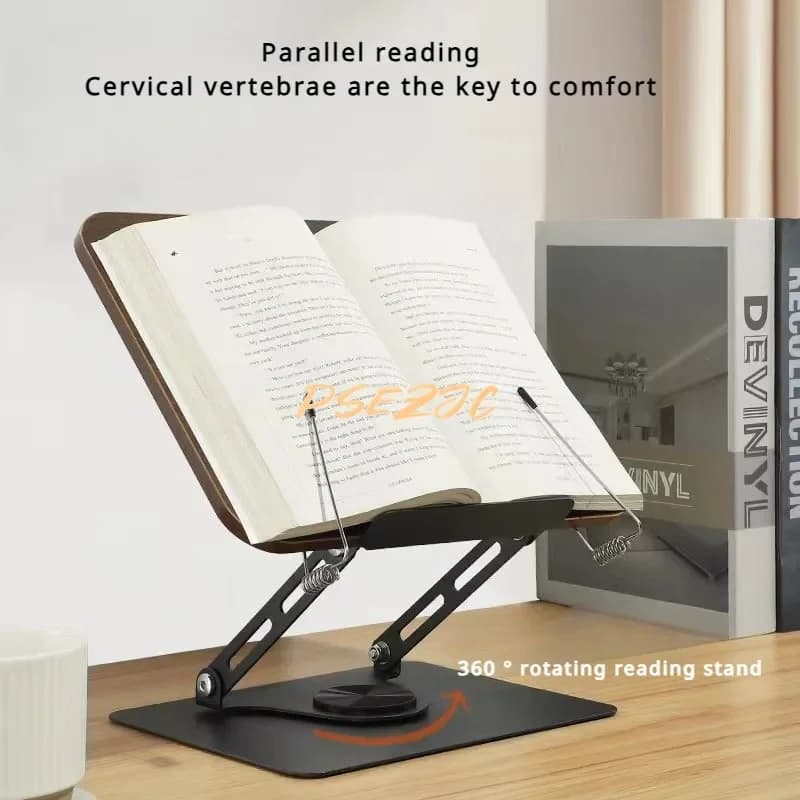 Scaffale da lettura per l'apprendimento domestico Scaffale di supporto per notebook di sollevamento multifunzionale con venature del legno rotante portatile