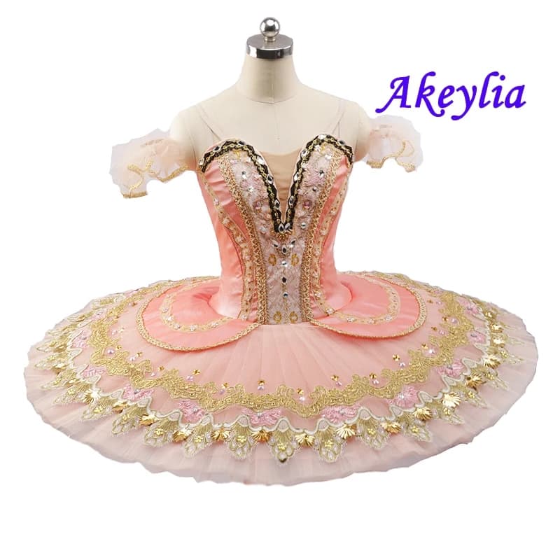 Tutu di balletto color pesca Abito professionale per le donne Schiaccianoci Rosa performance di balletto Costume palcoscenico Bella Addormentata ragazza JN0044