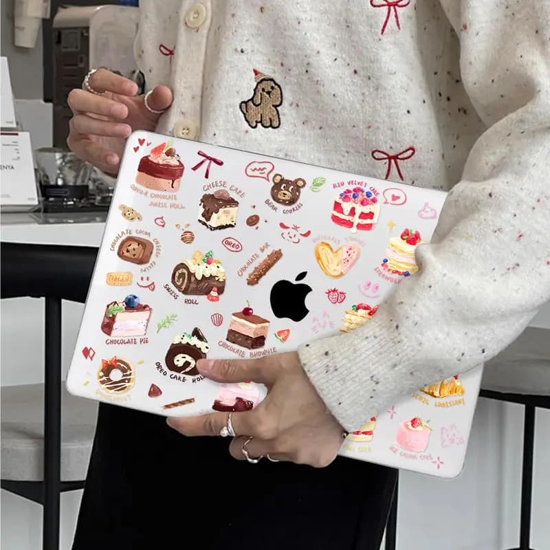 Custodia Rigida Semplice e Carina a Tema Dessert per MacBook Neo 13 2026 Air 15 M4 M3, Cover per MacBook Pro 14 M1 M2 M5 14 16, Accessori per Custodie