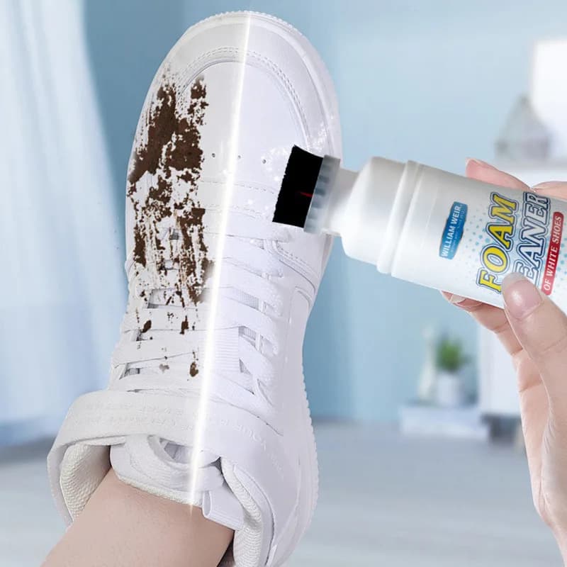 Detergente per schiuma per scarpe bianche con spazzola Rimuovi macchie Kit per la pulizia delle scarpe da ginnastica per la testa da tennis sporca Kit per la pulizia delle scarpe in pelle