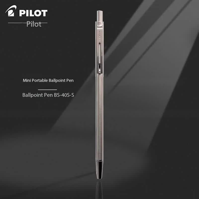 PILOT Premium Ballpoint Pen Retractable Birdie Mini 0.7mm Stainless Steel Ultra Slim Pocket Pen for Notebook/Journal/Planner/EDC