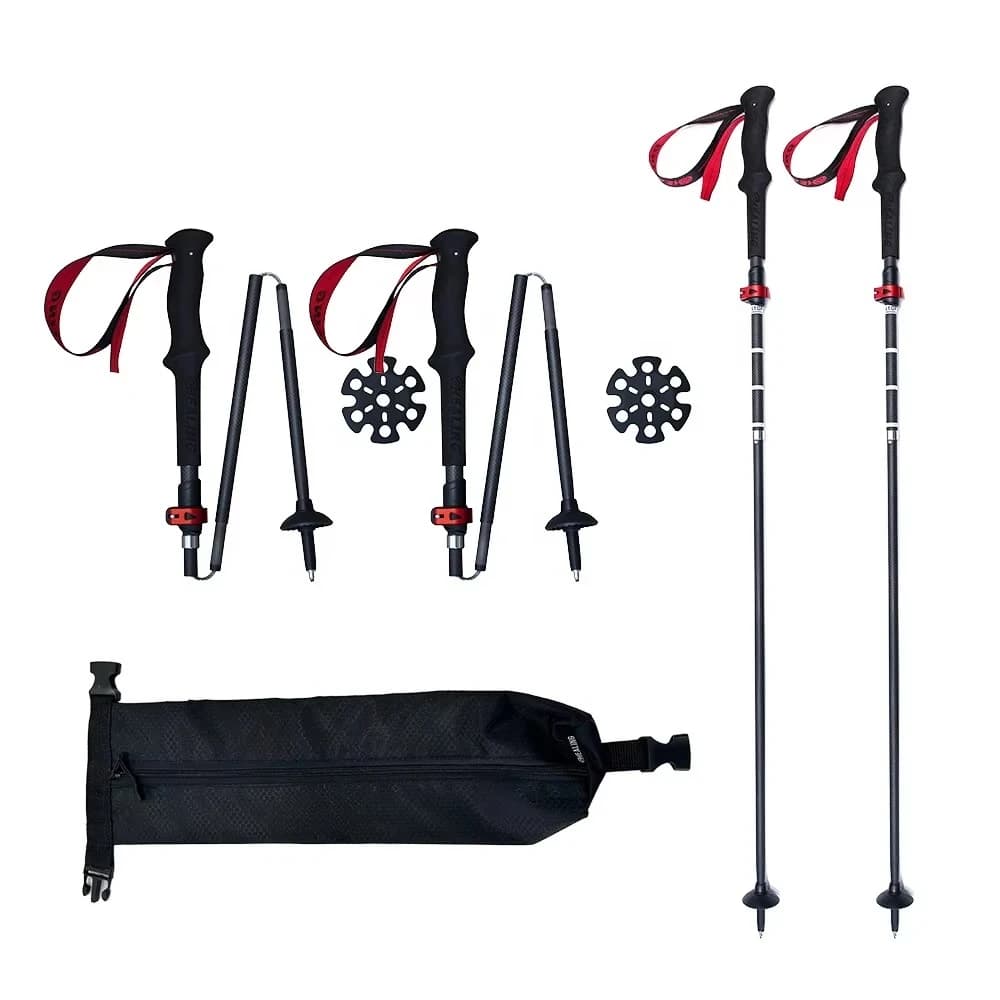 Section Telescopic Carbon Fiber Trekking Pole With EVA Non-slip Handle Adjustable Walking Stick For Outdoor Mountaineering