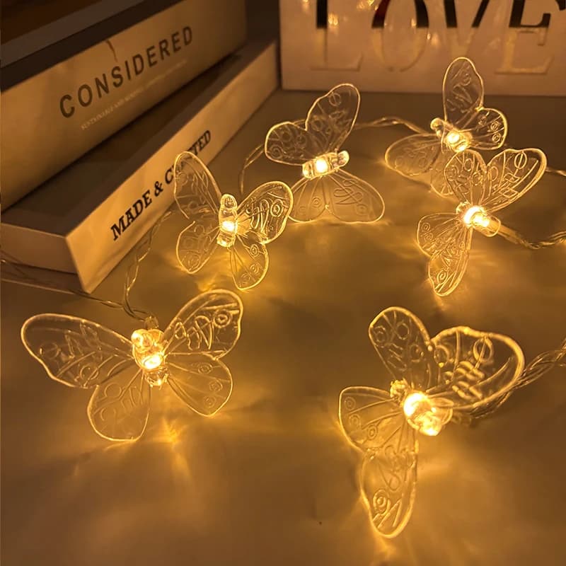 Stringa di luci a farfalla a LED Farfalla fata Luci a led Farfalla Illuminazione decorativa per forniture per decorazioni per matrimoni per feste domestiche