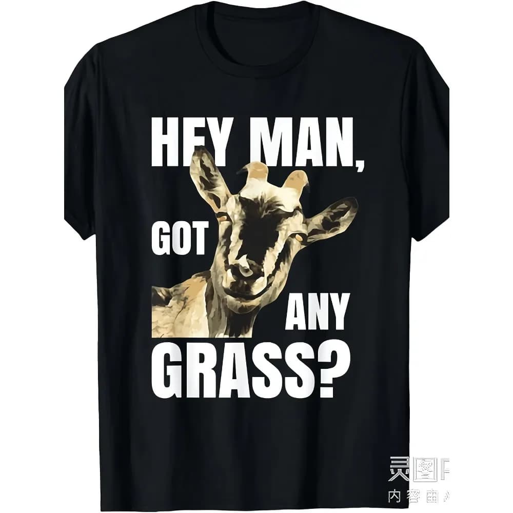 Men's & Women's Goat Pun T-Shirt - Funny "Baa-d Decision" & Goat Graphic Print, 220GSM Pure Cotton Retro Casual Round Neck Tee, Farm Animal Humor Apparel