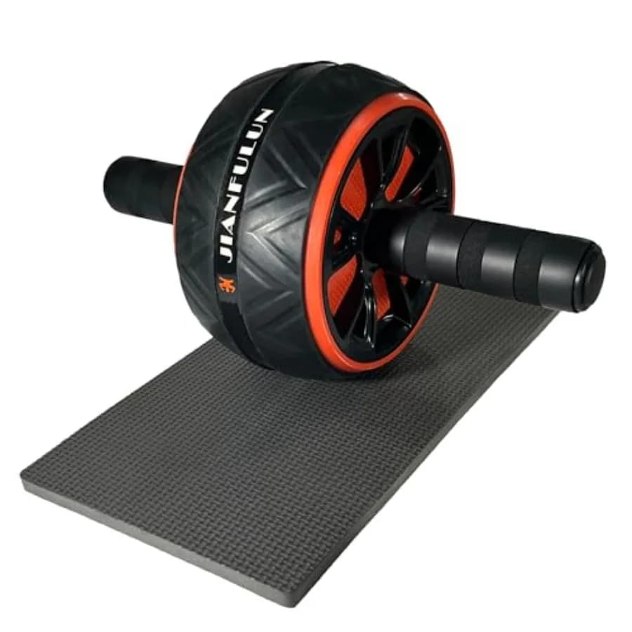 Abdominal Strength Training Wheel - Portable Home Gym Equipment with Anti-slip Handles and Knee Mat for M