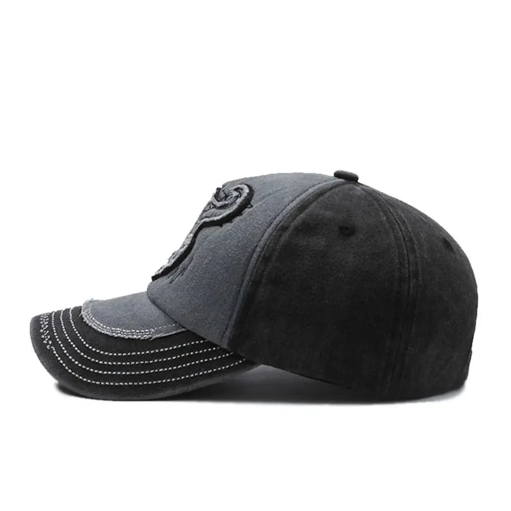 Washed Cotton Bull Head Embroidered Baseball Cap Distressed Adjustable Peaked Cap Hip Hop Sunscreen Dad Hat For Man Women Unisex