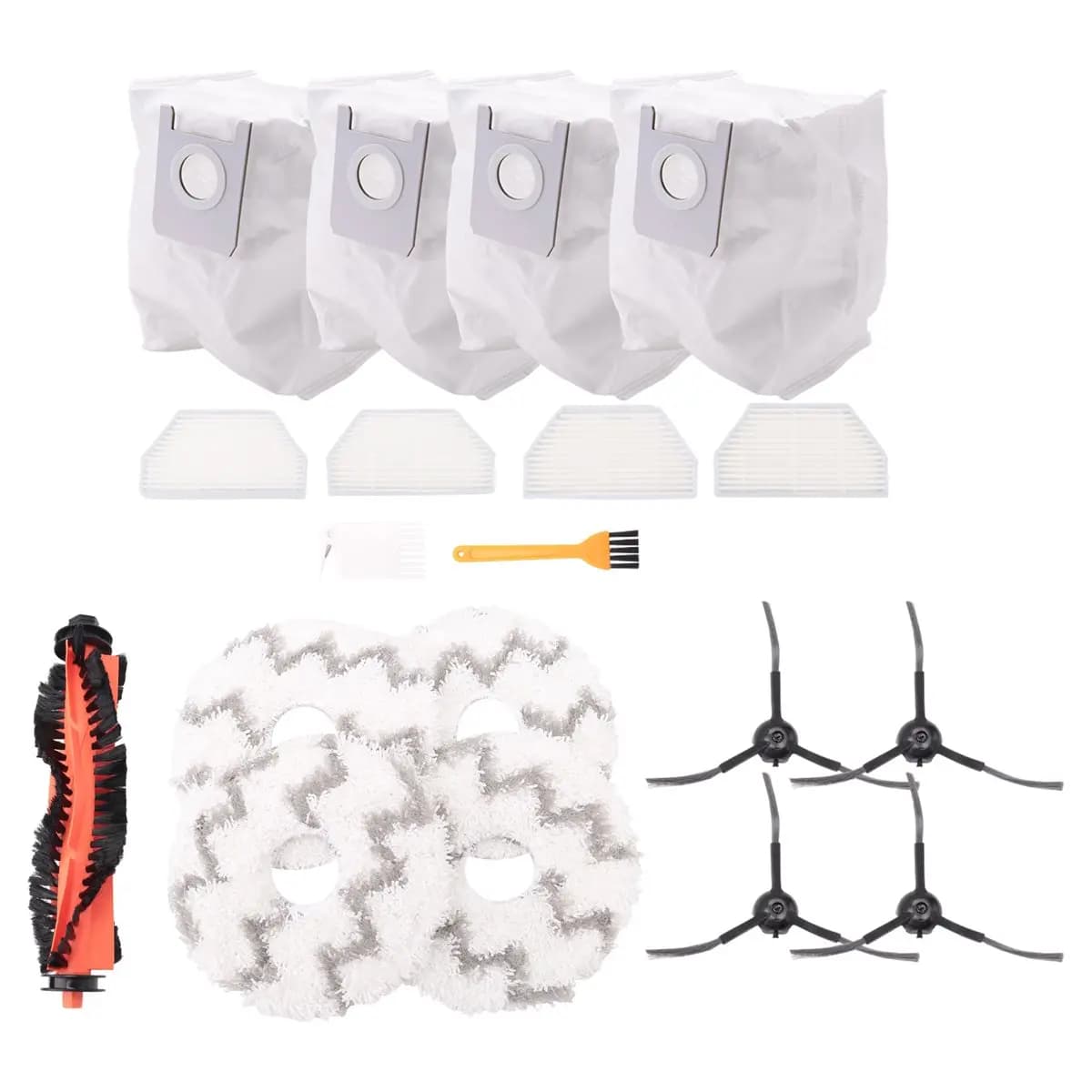A03V 19PCS Replacement Part for Roidmi EVA SDJ06RM Robot Vacuum Cleaner Accessories Main Side Brush Filter Mop Cloth Dust Bag