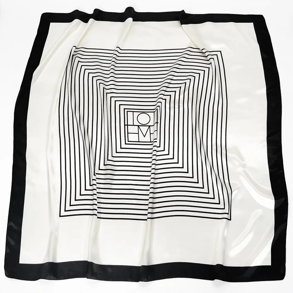 Professional square scarf for women with 90 cm OM letter, silk scarf, travel sun protection