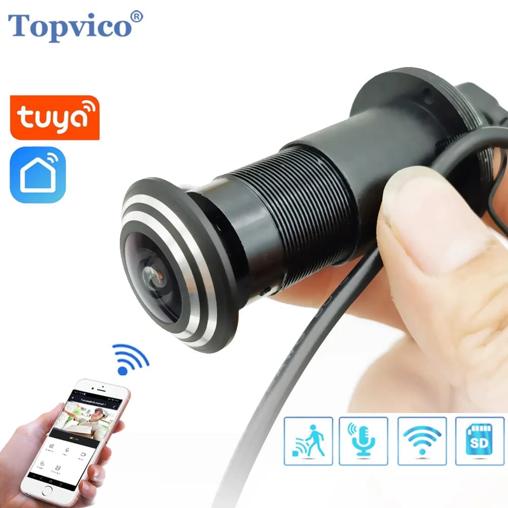 Topvico Tuya Door Camera Wifi Video Motion Detection Video-eye Viewer citofono Wireless protezione di sicurezza domestica registrazione automatica
