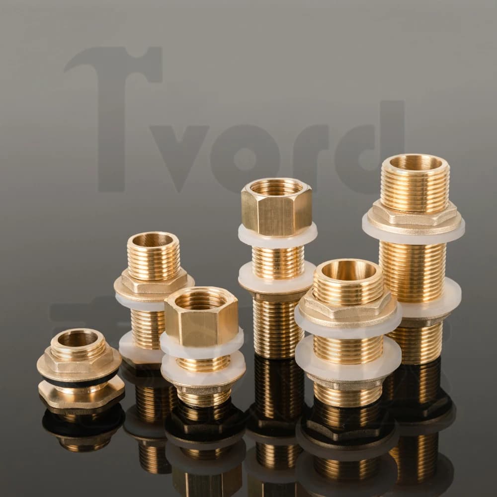1/2 "1/4" Brass Water Tank Connector Silicone Gasket Copper Pipe Joint for Aquarium Adapter for Garden Irrigation Pipe