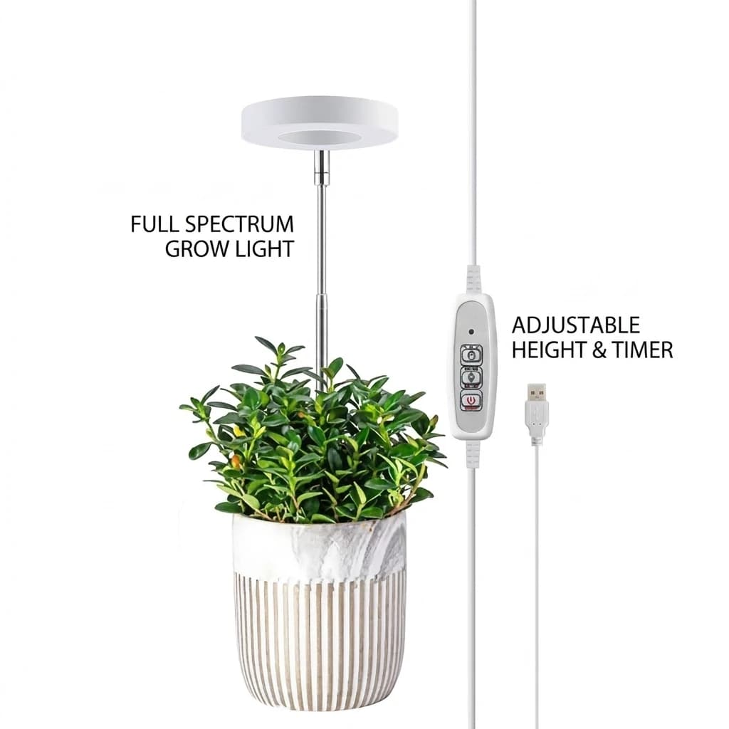 Lampada LED Solare a Spettro Completo per Coltivazione Indoor, 4 Livelli di Dimmerazione, Luce Telescopica da Pavimento per Piante Grasse e Fiori