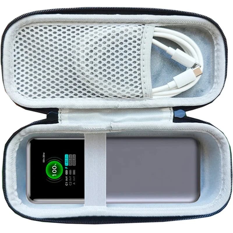 Hard EVA Waterproof Power Bank Storage Bag Carrying Case For Portable Charger 200W 25000mAh Travel Protective Organizer