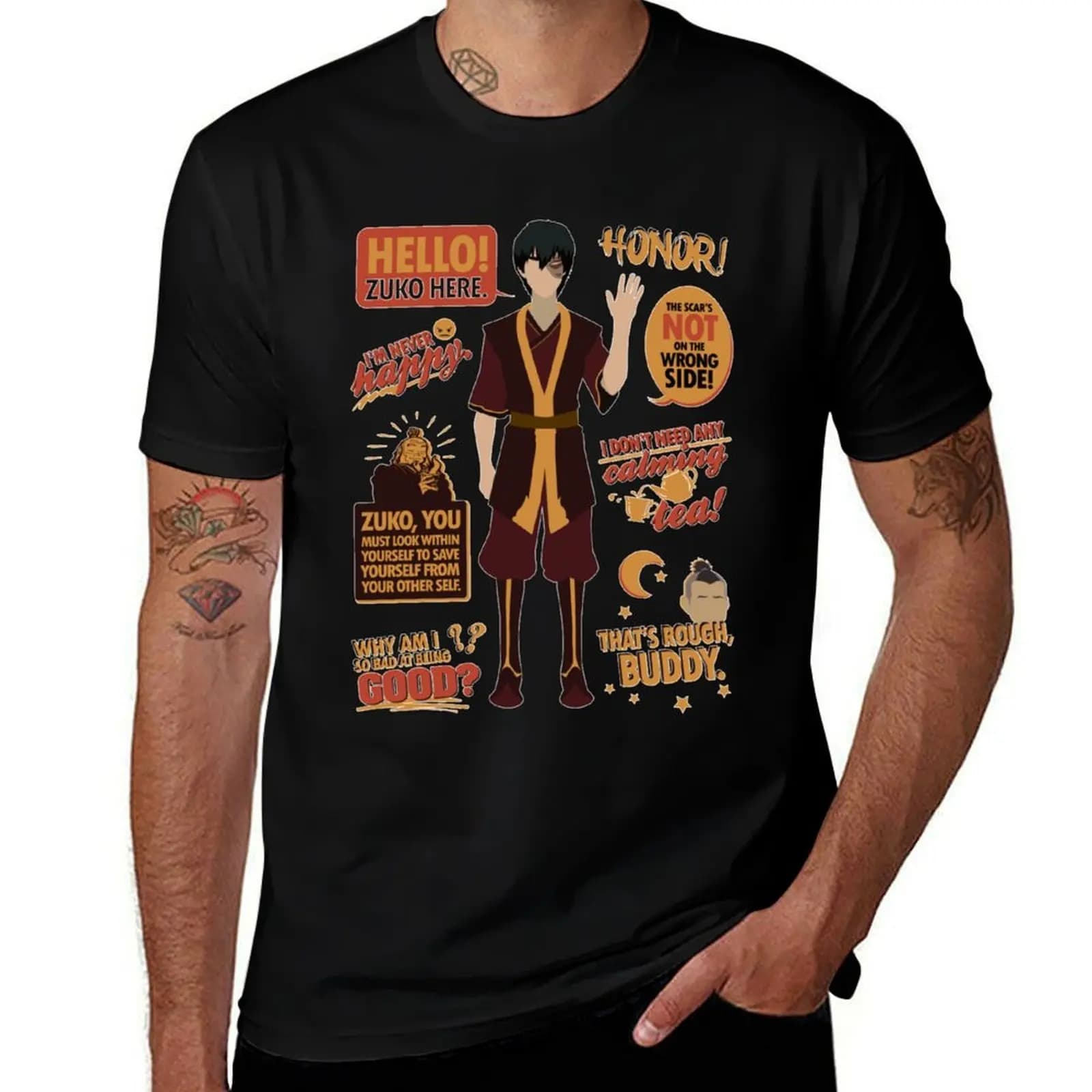 Ciao, Zuko, qui! T-shirt divertente con stampa grafica casual