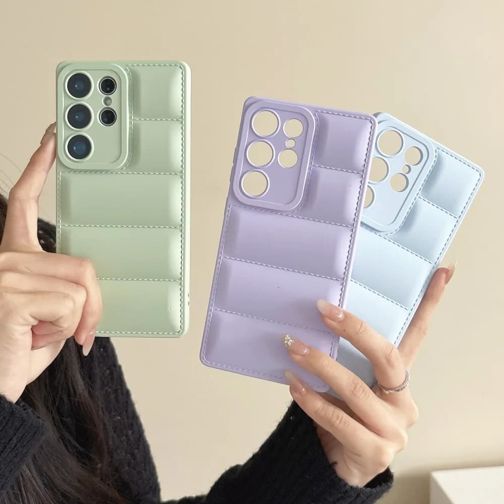 Down Jacket Three-Color Case for Samsung S26 S25 S23 S24 S22 Ultra Plus FE Fashionable Creative and Minimalist Protective Case