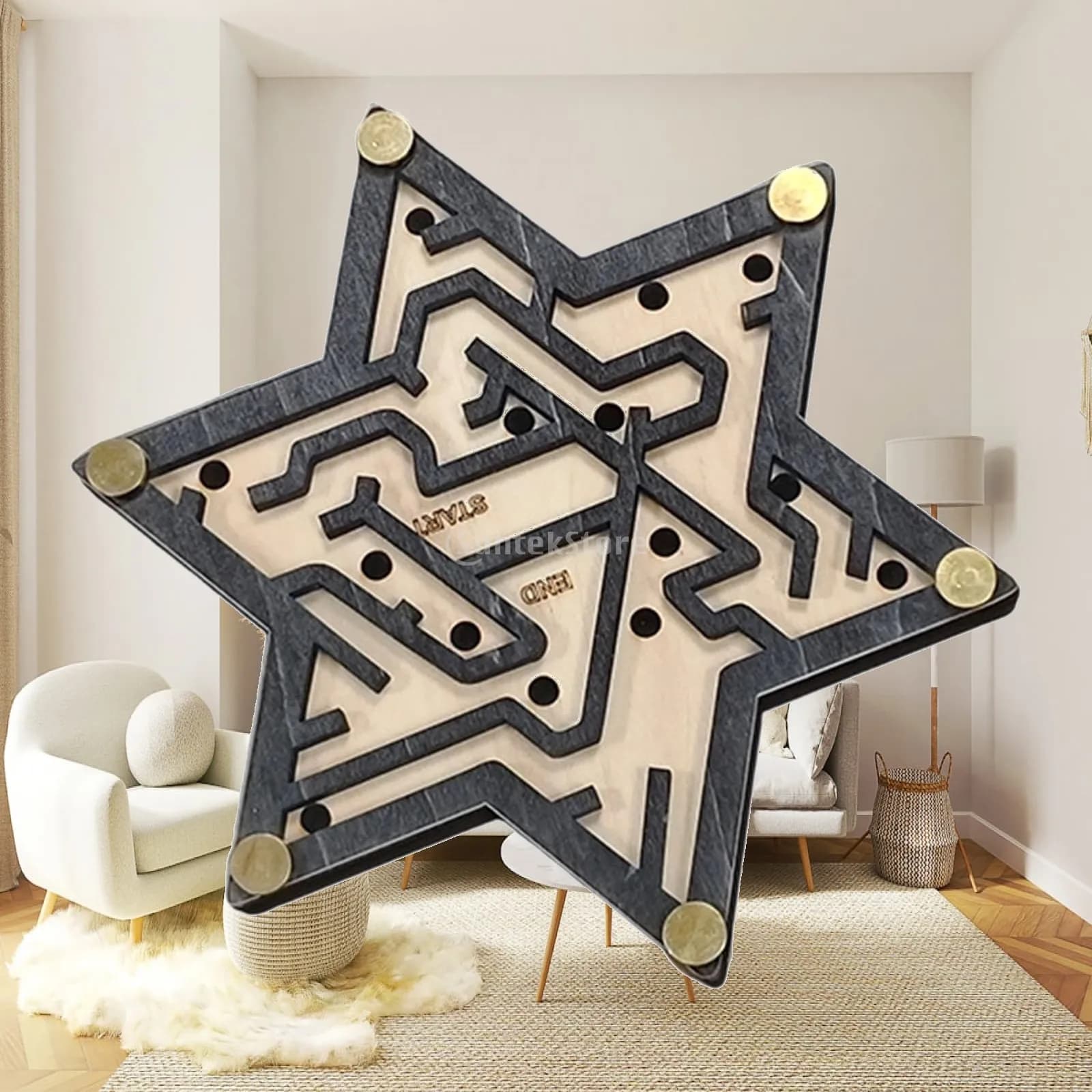 Wooden Maze Game Puzzle Logic Toy Handheld Activity Board Fun Board Game for Boys Teen Ages 8+ Children Stocking Stuffer