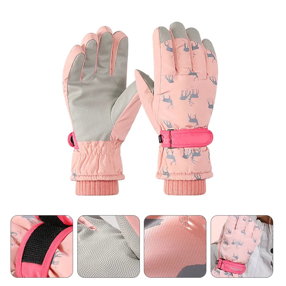 1Pair Warm Waterproof Woman Cycling Gloves Outdoor Skiing Riding Hiking Mountaineering Gloves Mountaineering Glove