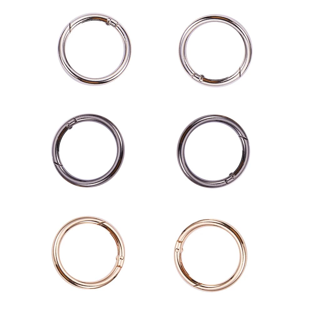 Zinc Alloy Key Clasp Findings Spring Gate Rings Mixed Color 48x5mm Inner Diameter: 38mm
