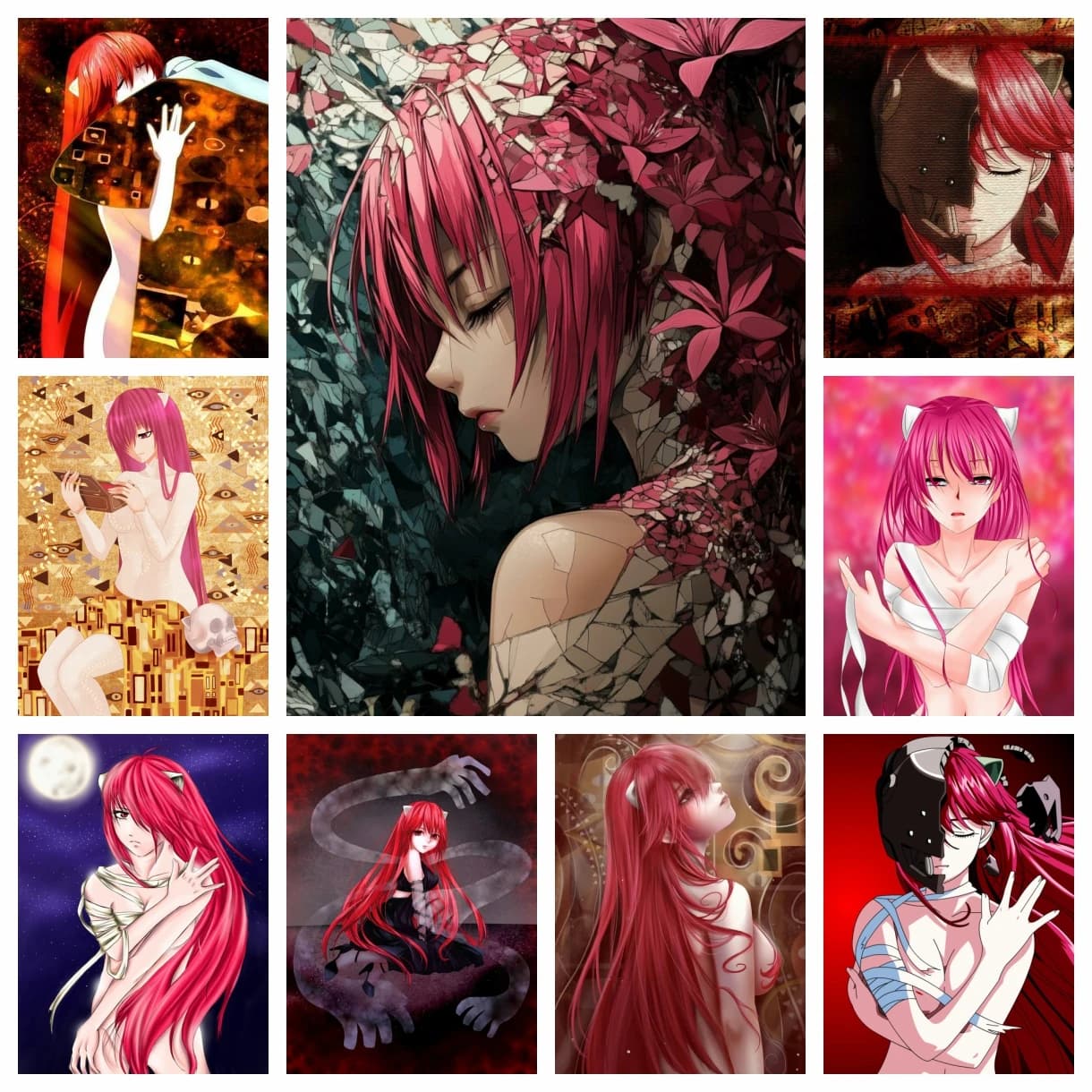 5D Elfen Lied Anime Diamond Rhinestone Painting Japanese Sexy Girl Cartoon Cross Stitch Kit Embroidery Picture Mosaic Home Decor