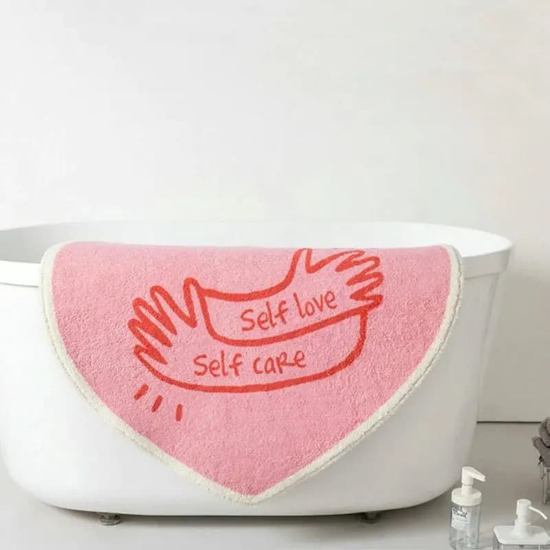 Valentine's Day Heart-Shaped Irregular Cute Pink Floor Mat Living Room Rug Bedside Mat Bedroom Decorative Throw Plush Carpet