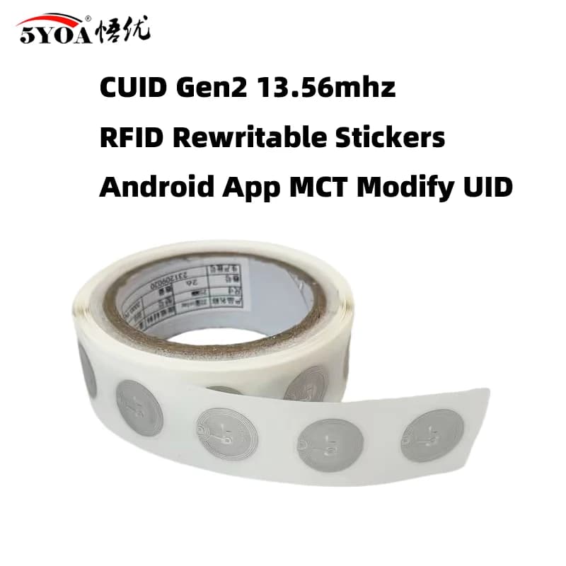 5YOA CUID modificabile 13,56 mhz S50 1K RFID Adesivo Intarsio bagnato Tag NFC Settore 0 Blocco 0 UID Riscrivibile NFC Andriod MCT Copia Clone