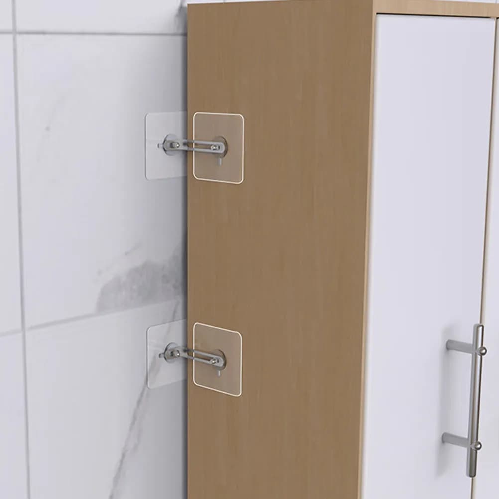 Set di 6 Ancoraggi Premium Anti-Ribaltamento per Mobili, Sistema di Sicurezza a Parete per Bambini, Protezione per Comodini, Librerie e Monitor