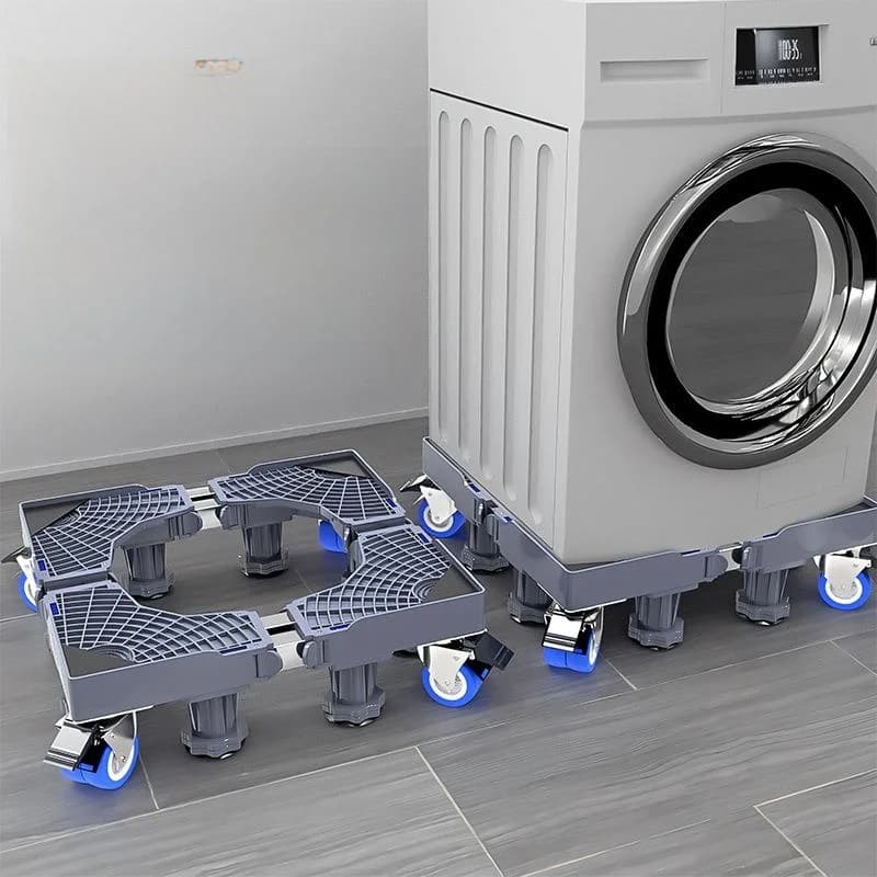 Universal Washer Stand Base Bracket with Moving Universal Wheels Storage Rack Shockproof Rolling Drum Fridge Pad High Heel